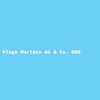 Hersteller: Kluge Martens AG &amp; Co. OHG